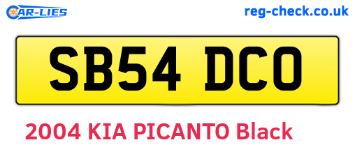 SB54DCO are the vehicle registration plates.