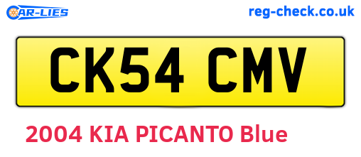 CK54CMV are the vehicle registration plates.