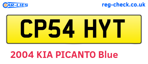 CP54HYT are the vehicle registration plates.