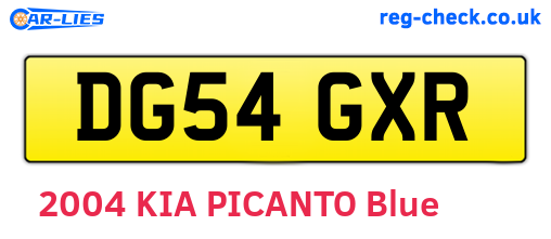 DG54GXR are the vehicle registration plates.