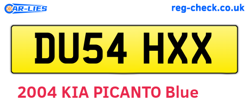 DU54HXX are the vehicle registration plates.