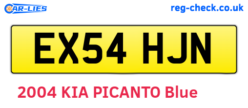 EX54HJN are the vehicle registration plates.