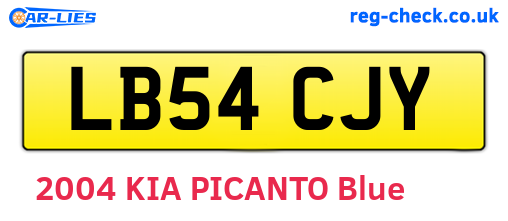 LB54CJY are the vehicle registration plates.