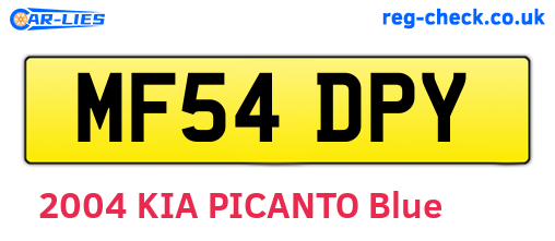 MF54DPY are the vehicle registration plates.