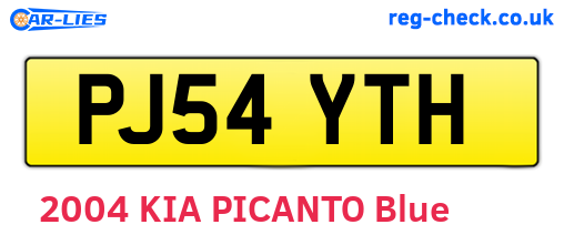 PJ54YTH are the vehicle registration plates.