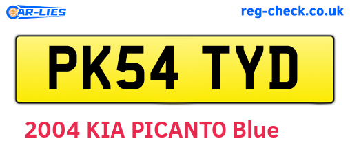 PK54TYD are the vehicle registration plates.