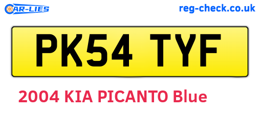 PK54TYF are the vehicle registration plates.