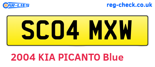 SC04MXW are the vehicle registration plates.