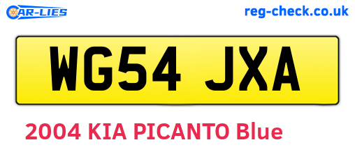 WG54JXA are the vehicle registration plates.