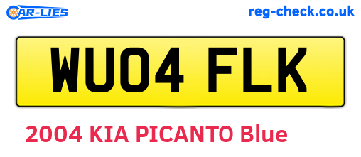 WU04FLK are the vehicle registration plates.