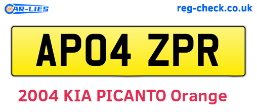 AP04ZPR are the vehicle registration plates.