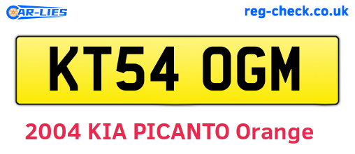 KT54OGM are the vehicle registration plates.
