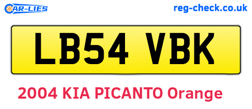 LB54VBK are the vehicle registration plates.