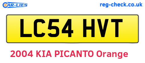 LC54HVT are the vehicle registration plates.