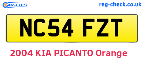 NC54FZT are the vehicle registration plates.