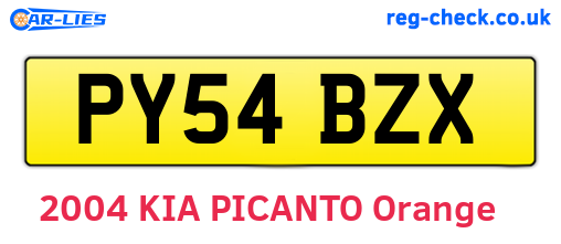 PY54BZX are the vehicle registration plates.