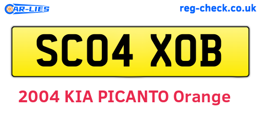 SC04XOB are the vehicle registration plates.