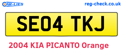 SE04TKJ are the vehicle registration plates.