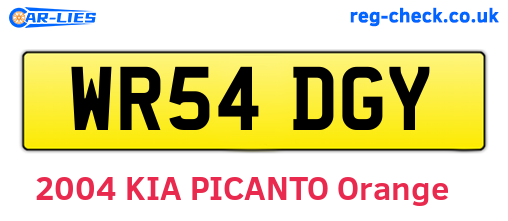 WR54DGY are the vehicle registration plates.