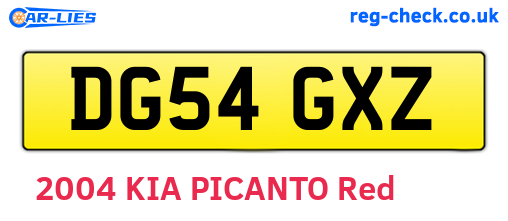 DG54GXZ are the vehicle registration plates.