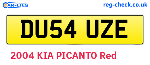 DU54UZE are the vehicle registration plates.
