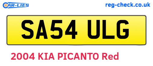 SA54ULG are the vehicle registration plates.