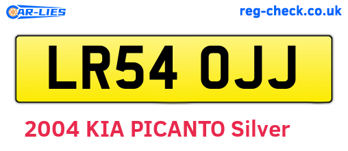 LR54OJJ are the vehicle registration plates.