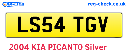 LS54TGV are the vehicle registration plates.