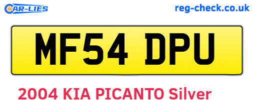 MF54DPU are the vehicle registration plates.