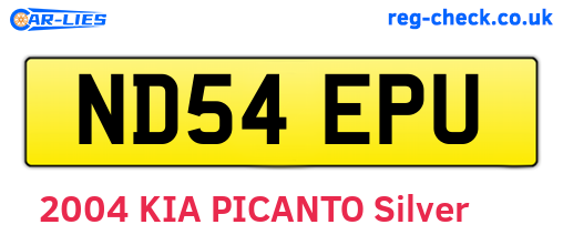 ND54EPU are the vehicle registration plates.