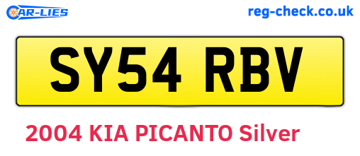SY54RBV are the vehicle registration plates.