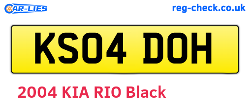 KS04DOH are the vehicle registration plates.