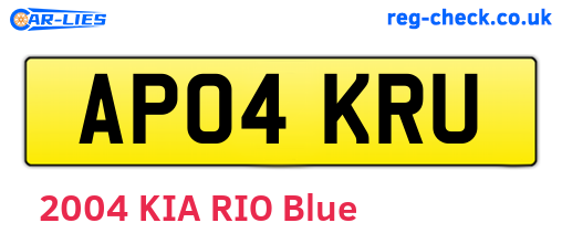 AP04KRU are the vehicle registration plates.