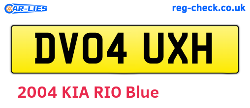 DV04UXH are the vehicle registration plates.