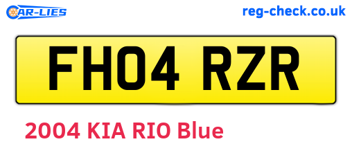 FH04RZR are the vehicle registration plates.