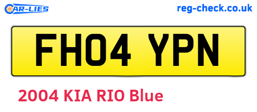 FH04YPN are the vehicle registration plates.