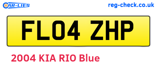 FL04ZHP are the vehicle registration plates.