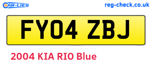 FY04ZBJ are the vehicle registration plates.