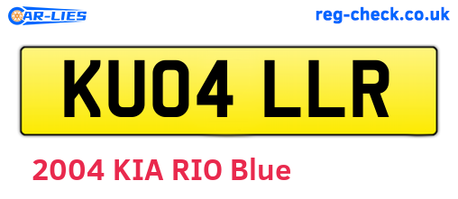 KU04LLR are the vehicle registration plates.