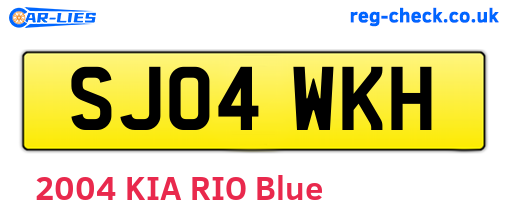 SJ04WKH are the vehicle registration plates.
