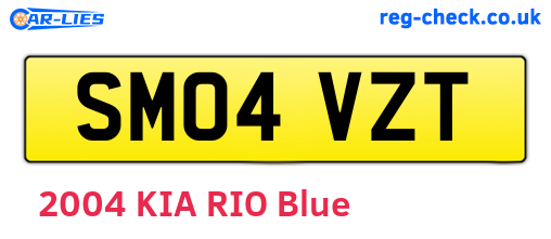 SM04VZT are the vehicle registration plates.