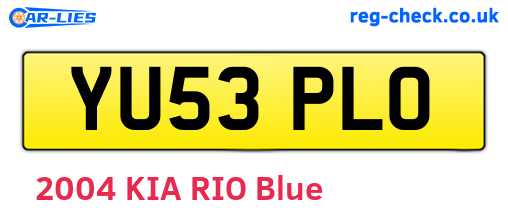 YU53PLO are the vehicle registration plates.