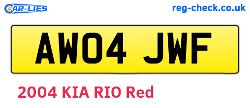 AW04JWF are the vehicle registration plates.