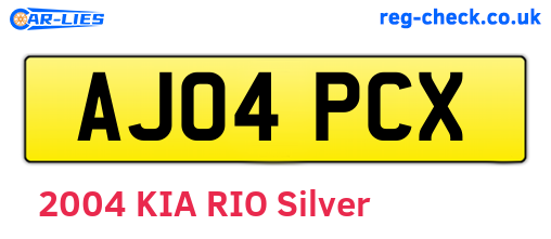 AJ04PCX are the vehicle registration plates.