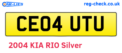 CE04UTU are the vehicle registration plates.