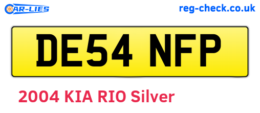 DE54NFP are the vehicle registration plates.