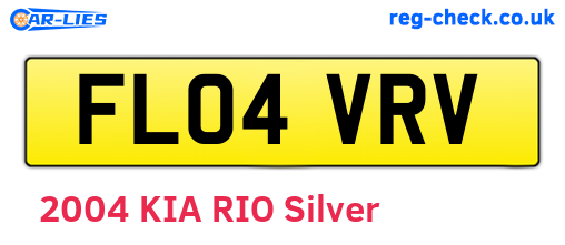 FL04VRV are the vehicle registration plates.