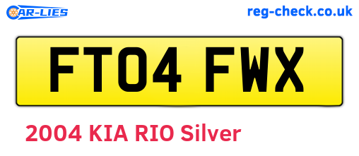FT04FWX are the vehicle registration plates.