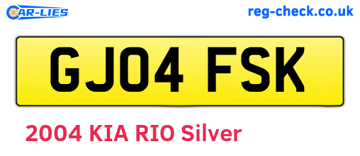 GJ04FSK are the vehicle registration plates.