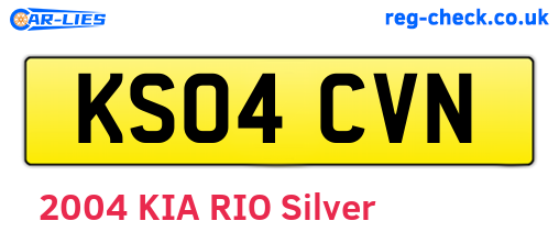 KS04CVN are the vehicle registration plates.